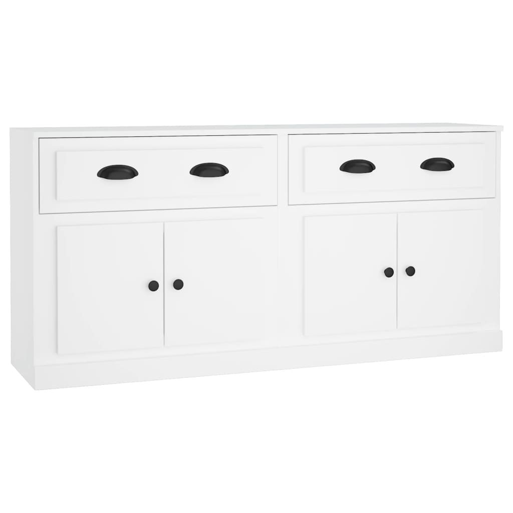 vidaXL Aparadores 2 piezas madera contrachapada blanco