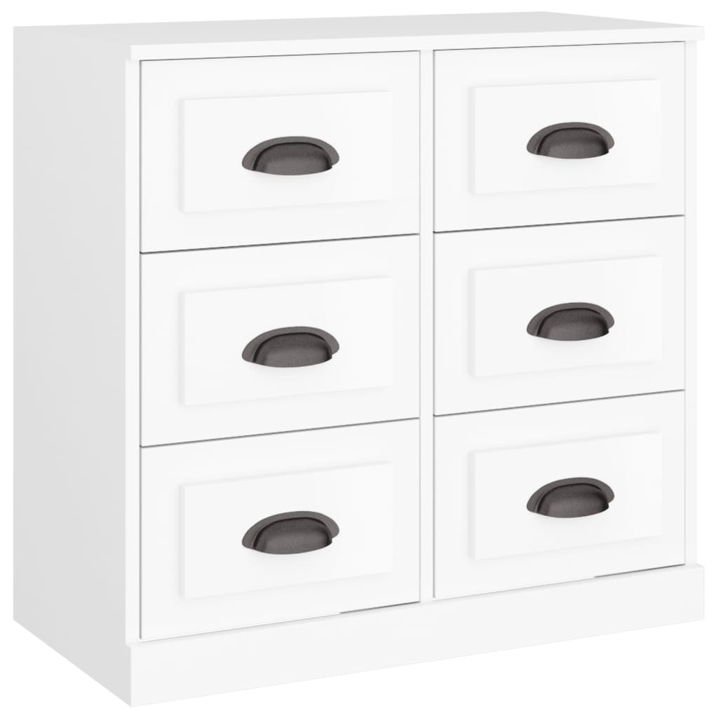 vidaXL Aparadores 2 piezas madera contrachapada blanco