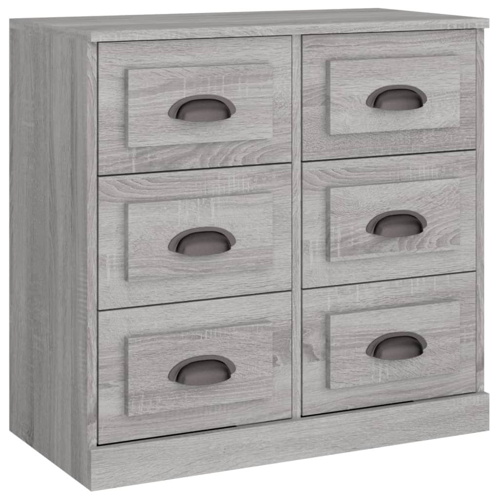 vidaXL Aparadores 2 piezas madera contrachapada gris Sonoma