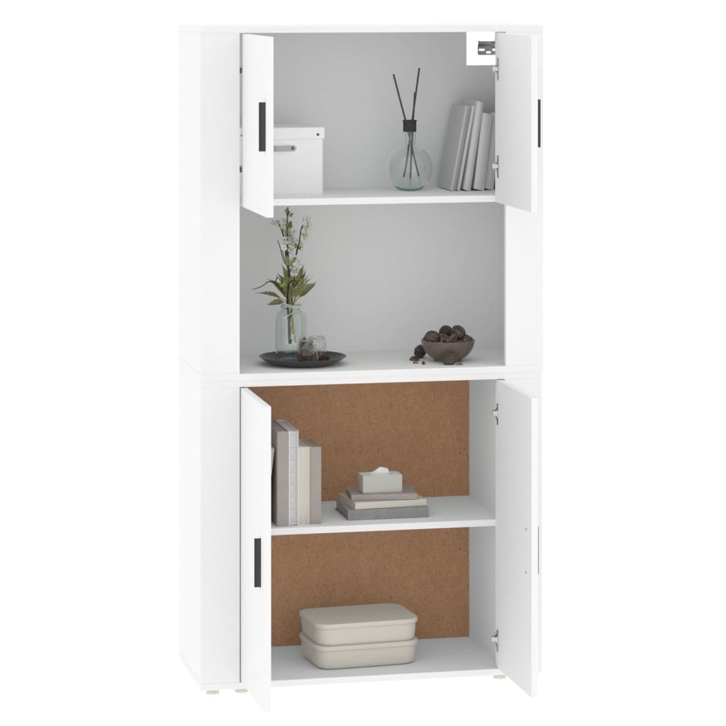 vidaXL Aparador alto madera contrachapada blanco