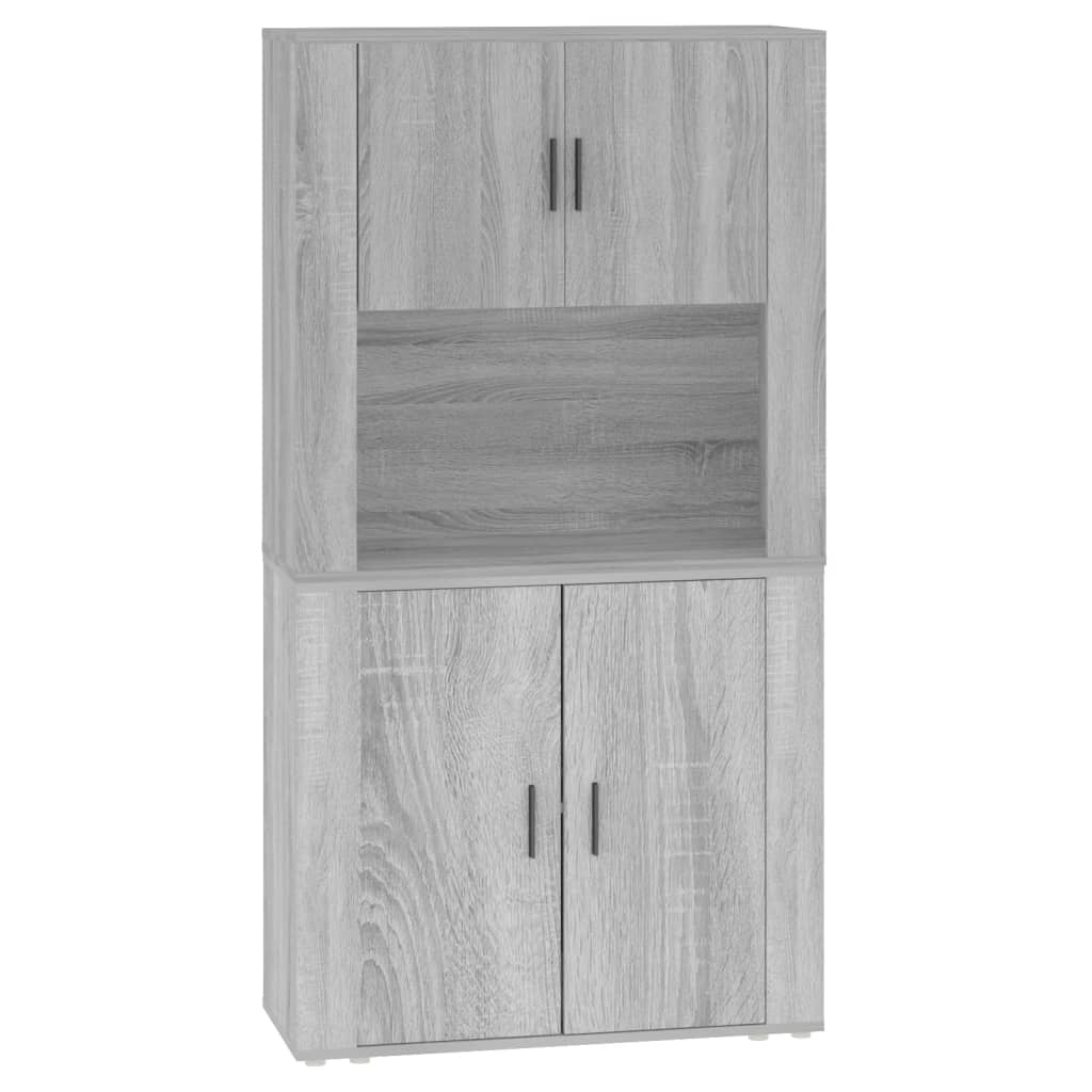 vidaXL Aparador alto de madera contrachapada gris Sonoma