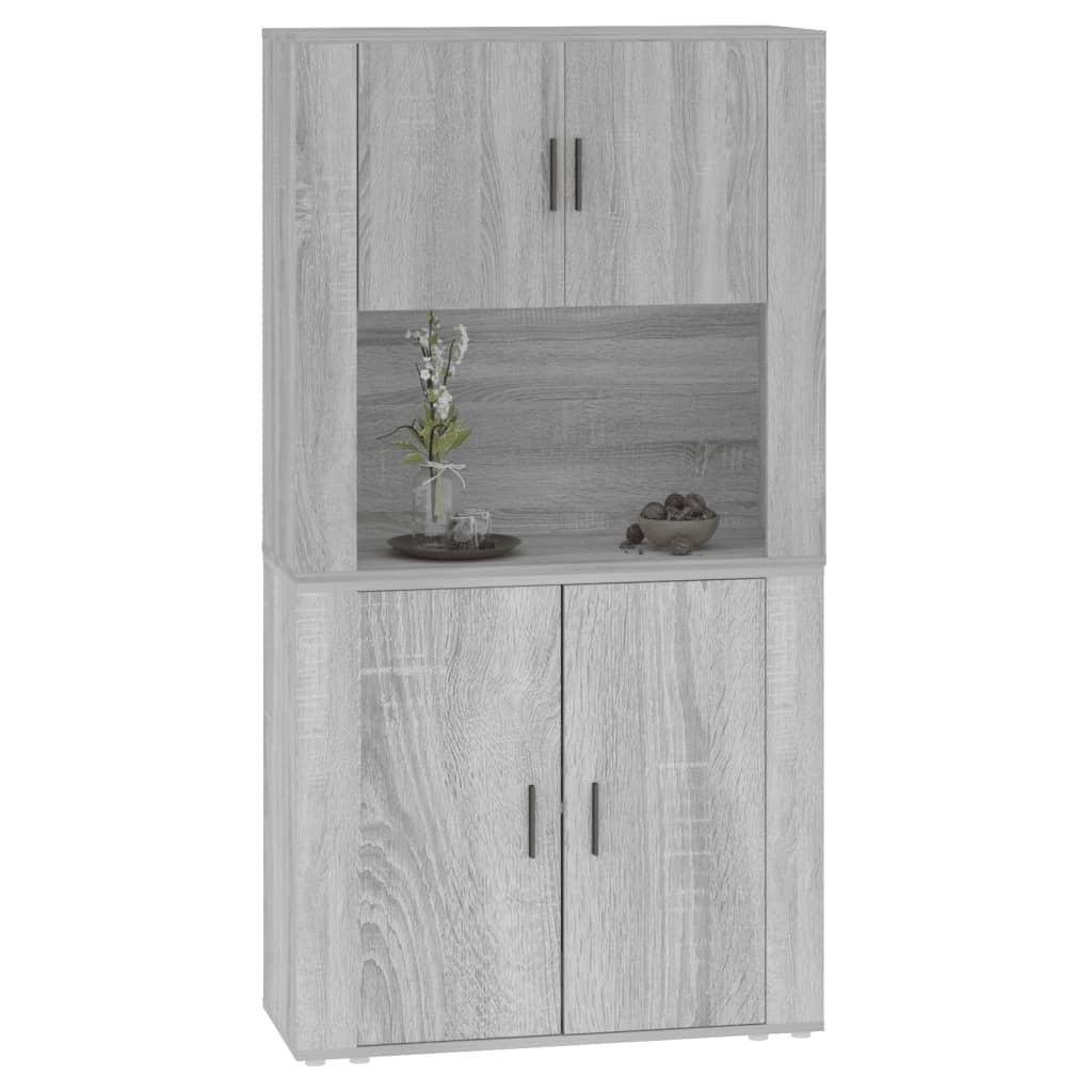 vidaXL Aparador alto de madera contrachapada gris Sonoma