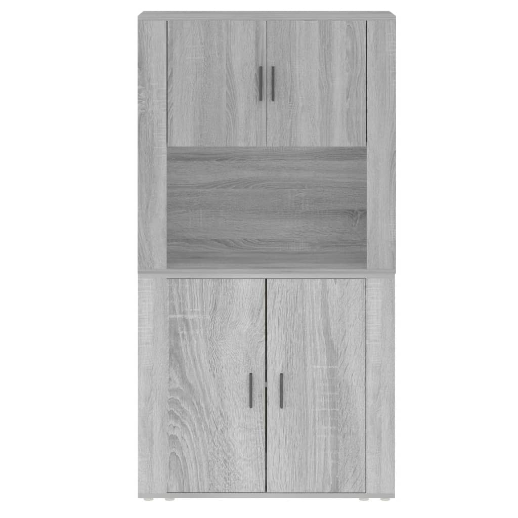 vidaXL Aparador alto de madera contrachapada gris Sonoma