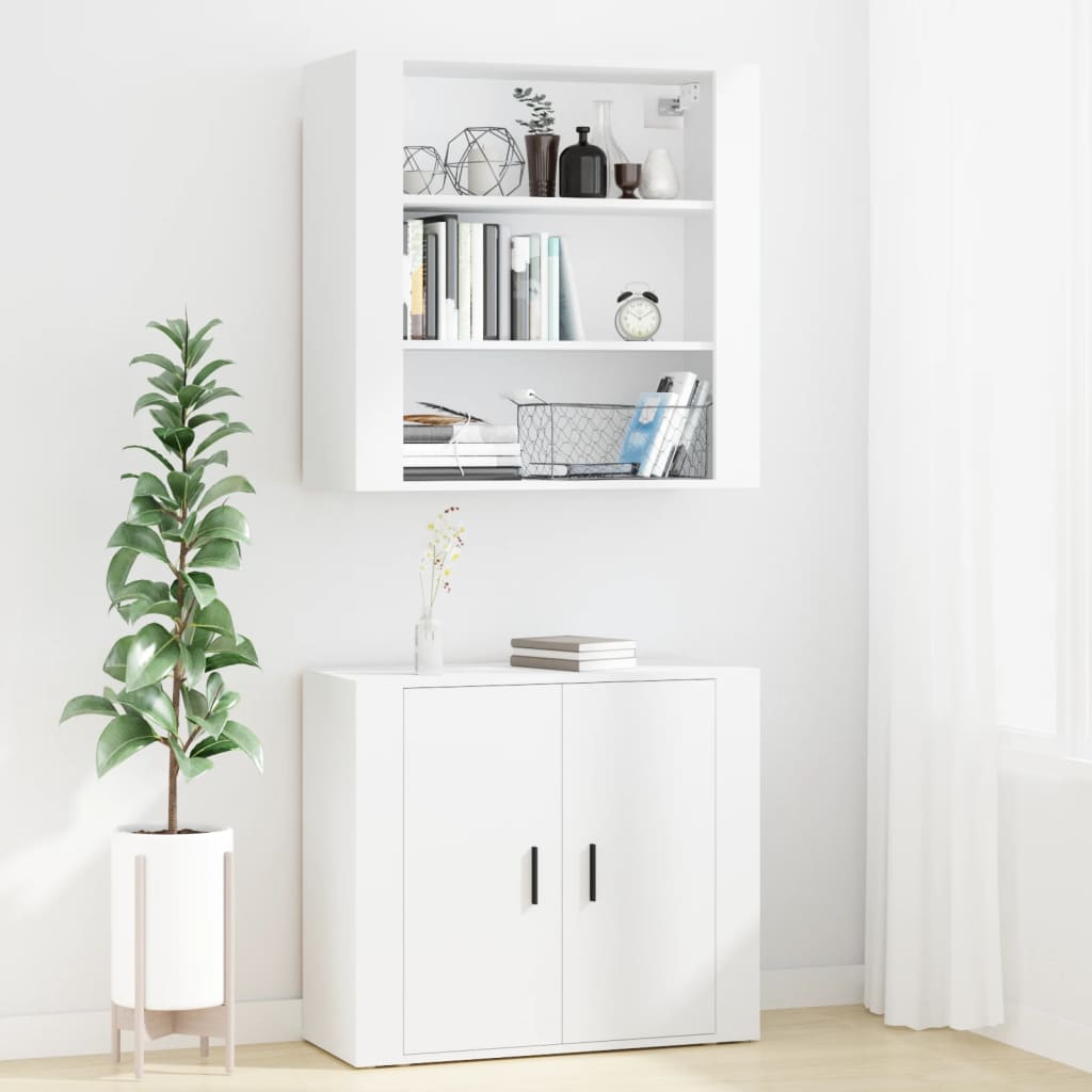 vidaXL Aparador alto madera contrachapada blanco