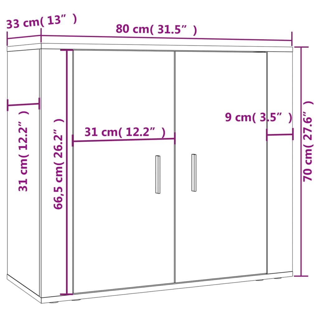 vidaXL Aparador alto madera contrachapada blanco