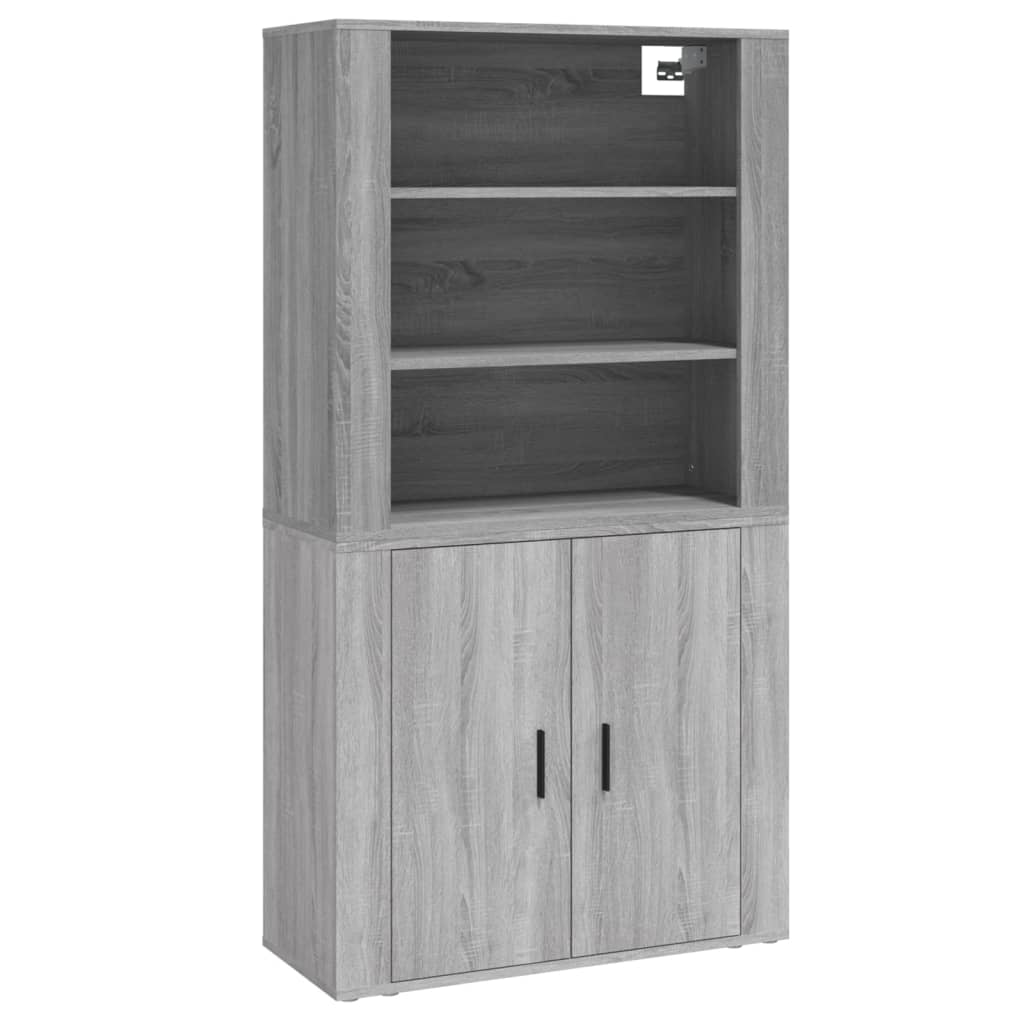 vidaXL Aparador alto de madera contrachapada gris Sonoma