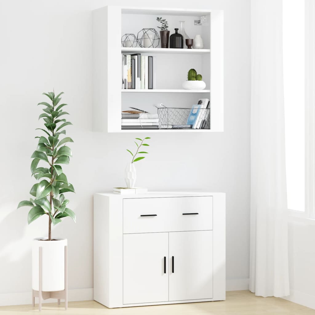 vidaXL Aparador alto madera contrachapada blanco