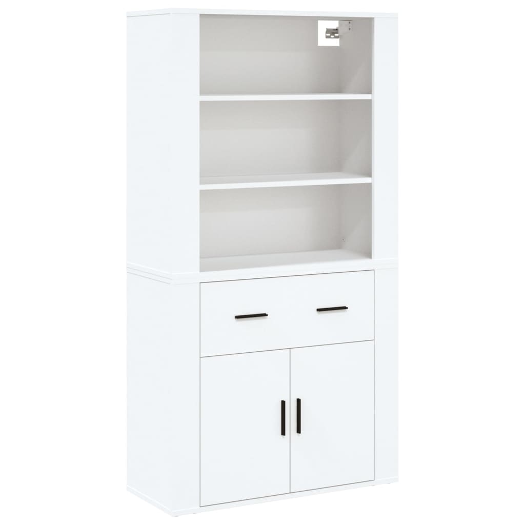 vidaXL Aparador alto madera contrachapada blanco