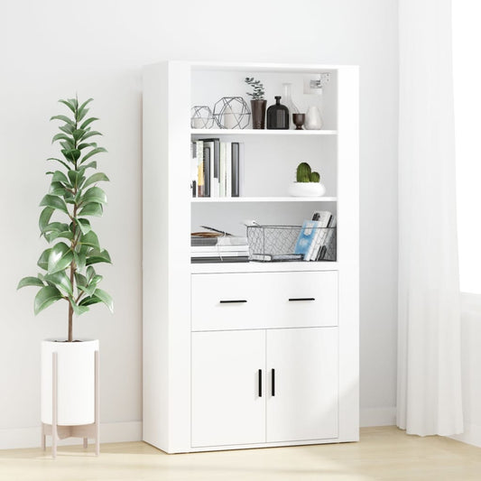 vidaXL Aparador alto madera contrachapada blanco