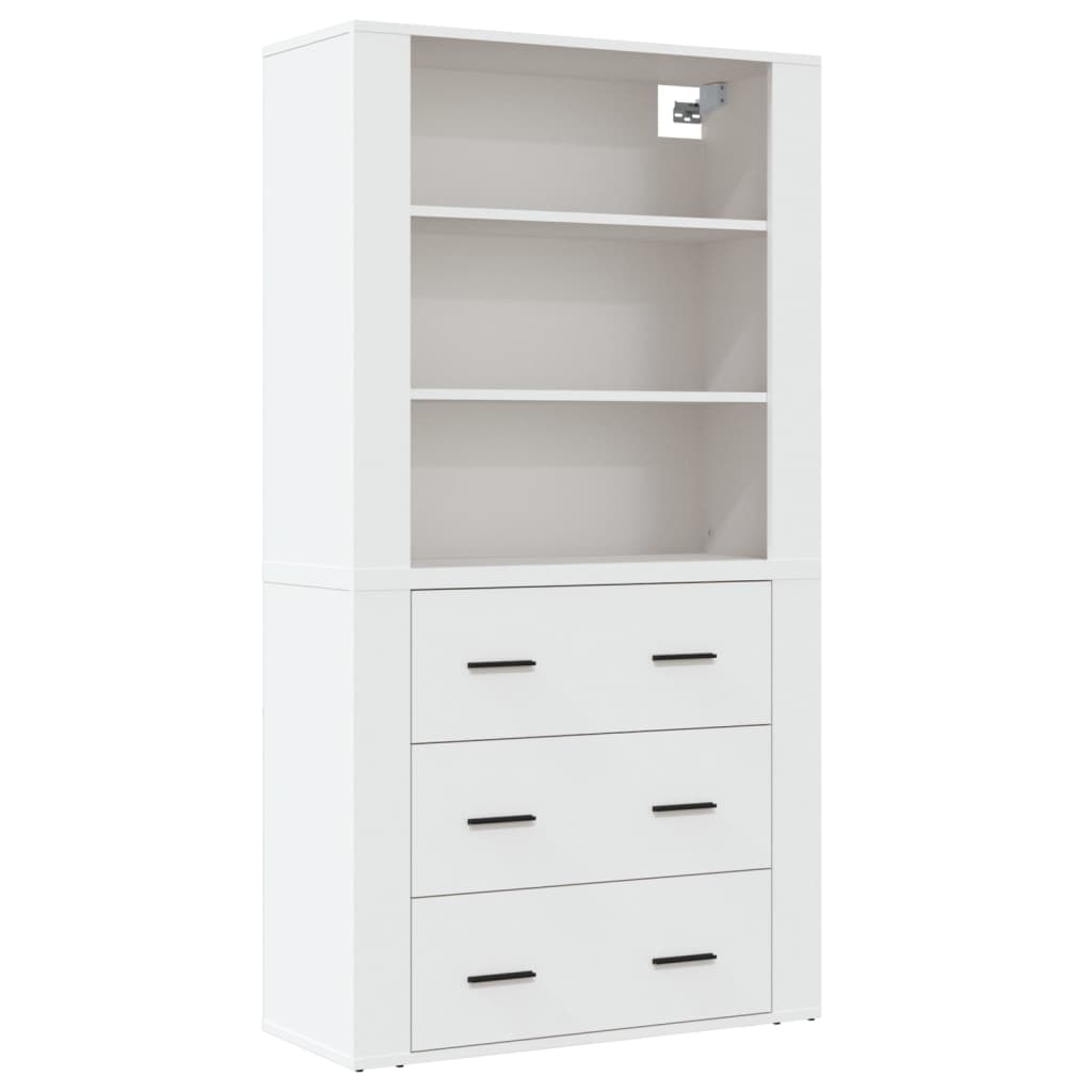 vidaXL Aparador alto madera contrachapada blanco