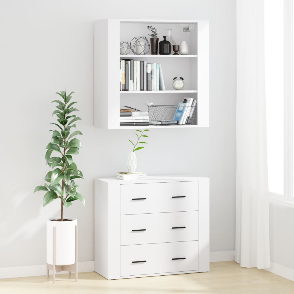 vidaXL Aparador alto madera contrachapada blanco