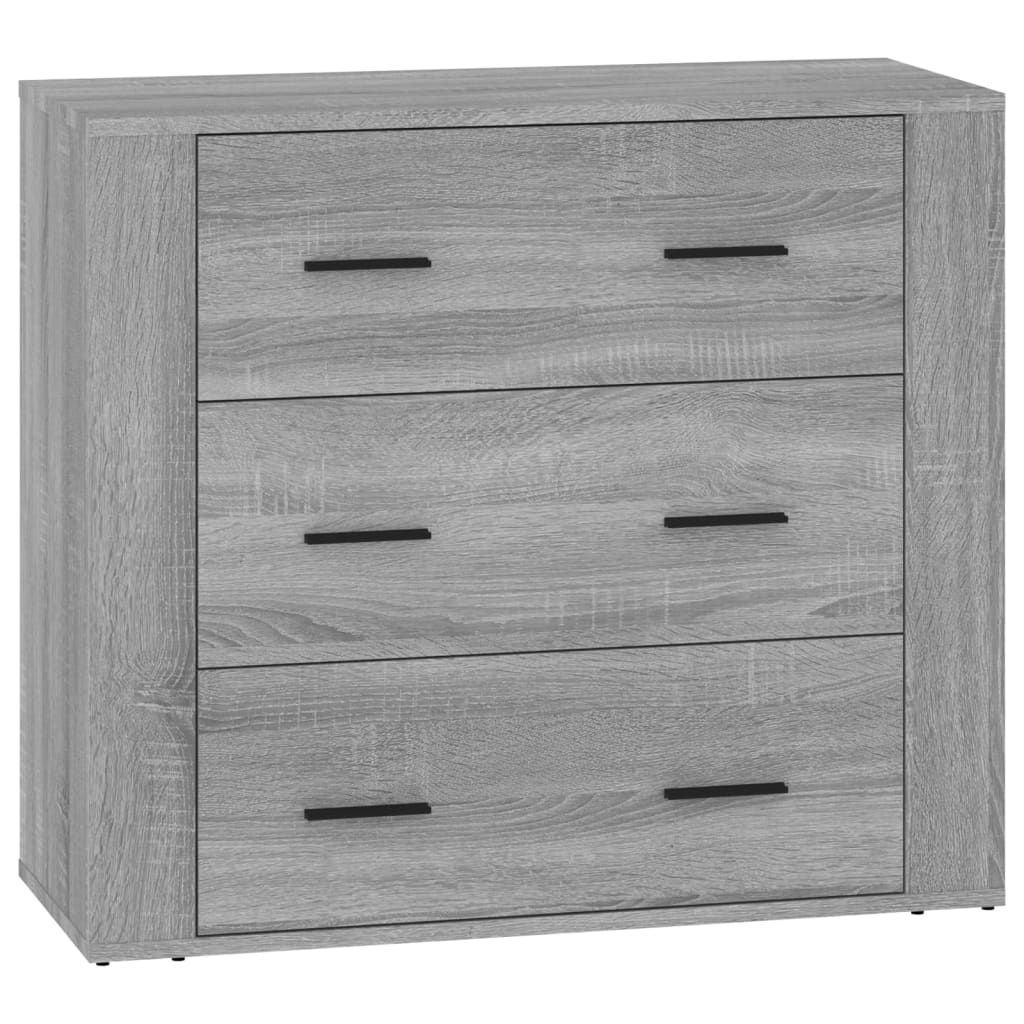 vidaXL Aparadores 3 piezas madera contrachapada gris Sonoma