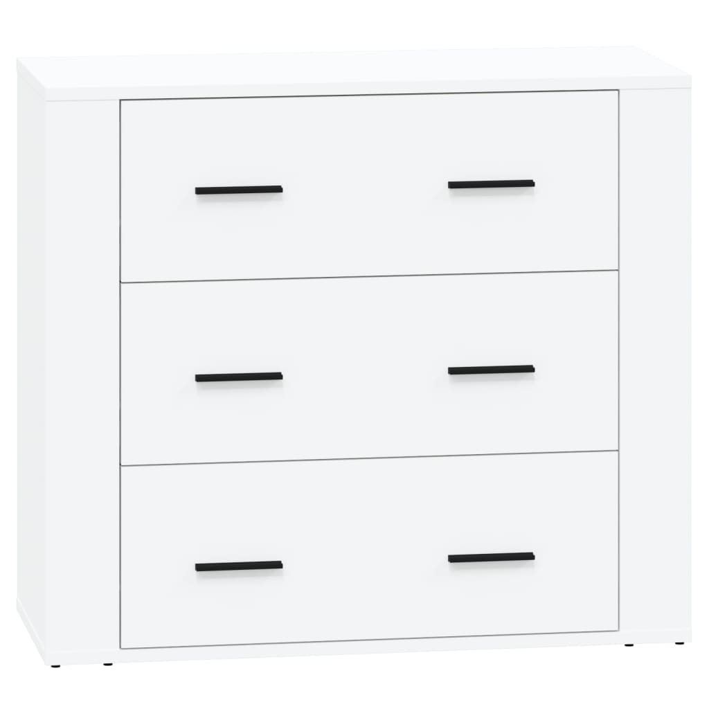 vidaXL Aparadores 2 piezas madera contrachapada blanco