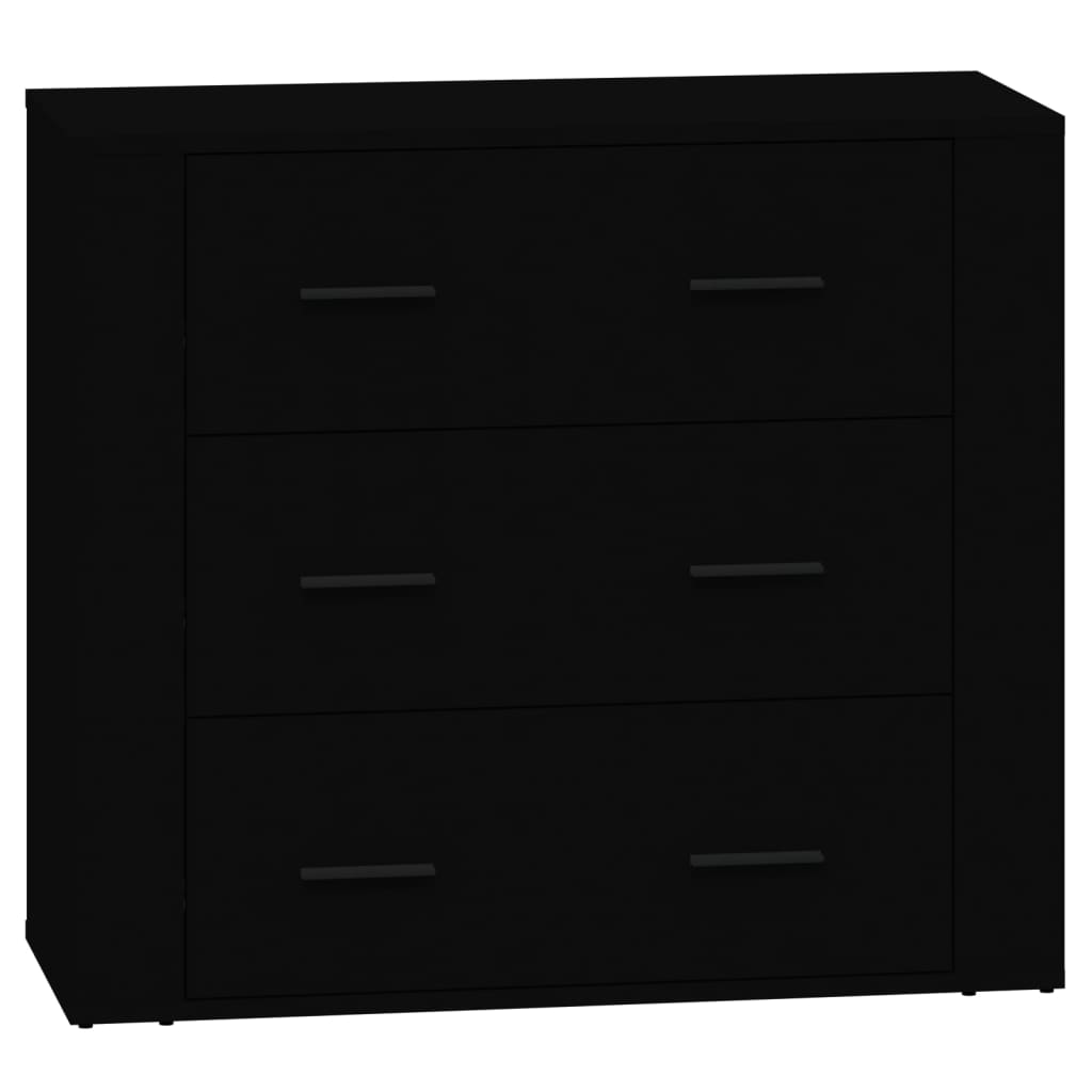 vidaXL Aparadores 2 uds madera contrachapada negro