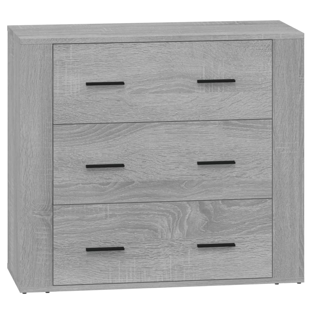 vidaXL Aparadores 2 piezas madera contrachapada gris Sonoma