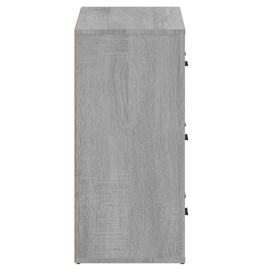 vidaXL Aparadores 2 piezas madera contrachapada gris Sonoma