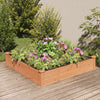 vidaXL Jardinera arriate forro madera maciza abeto marrón 120x120x25cm