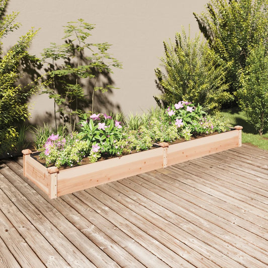 vidaXL Jardinera arriate con forro madera maciza abeto 240x60x25 cm