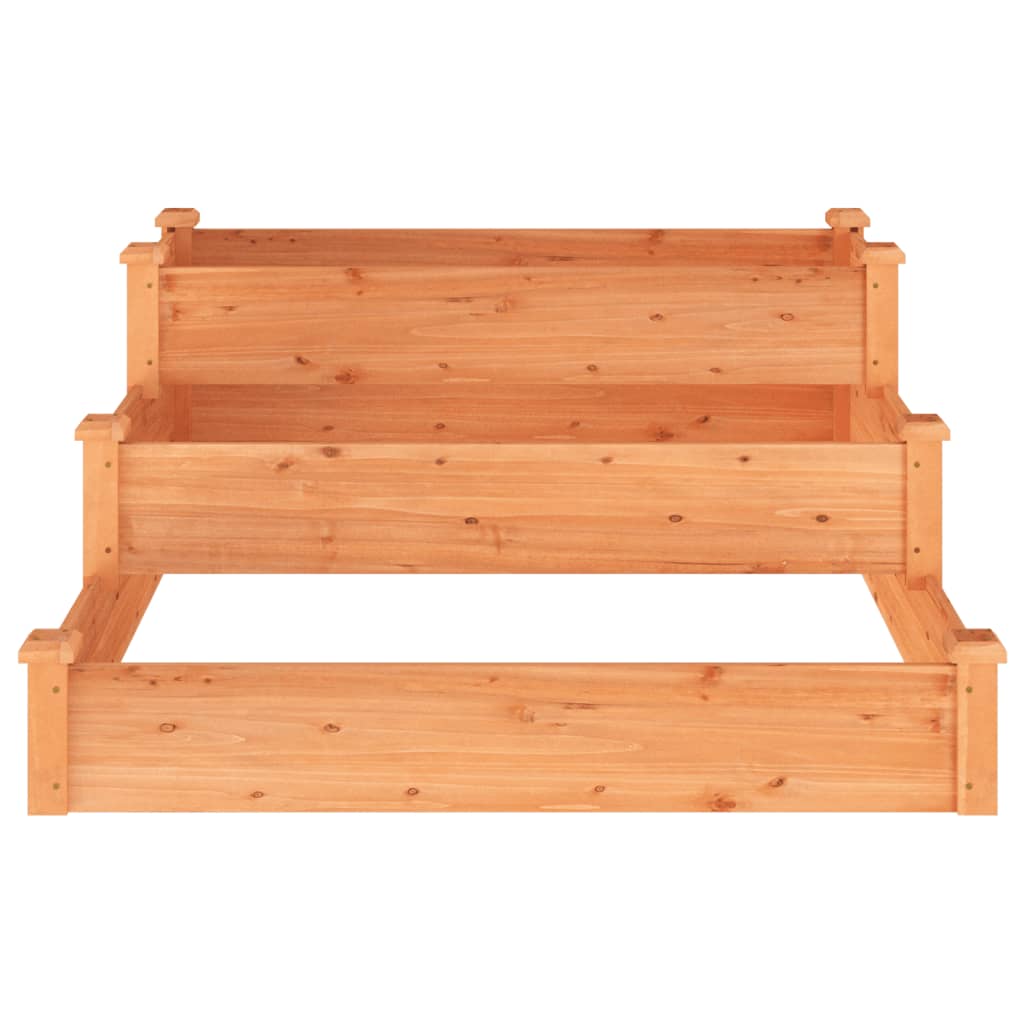 vidaXL Jardinera arriate madera maciza de abeto marrón 120x120x56 cm