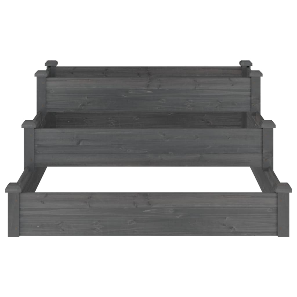 vidaXL Jardinera arriate madera maciza de abeto gris 120x120x56 cm