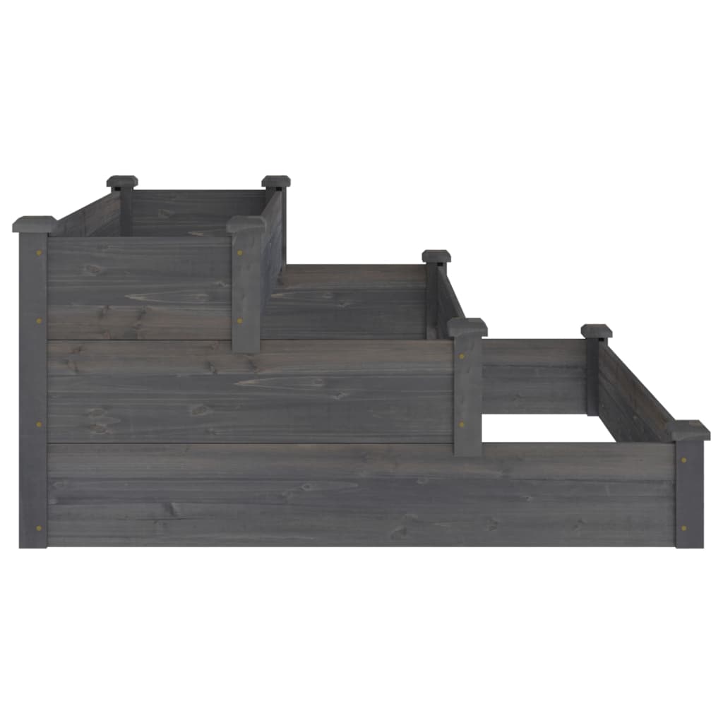 vidaXL Jardinera arriate madera maciza de abeto gris 120x120x56 cm