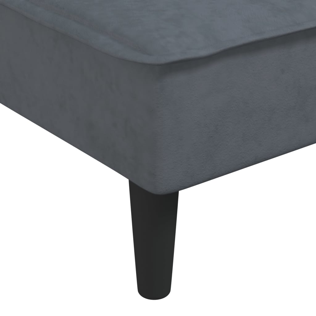 vidaXL Sofá cama en forma de L terciopelo gris oscuro 255x140x70 cm