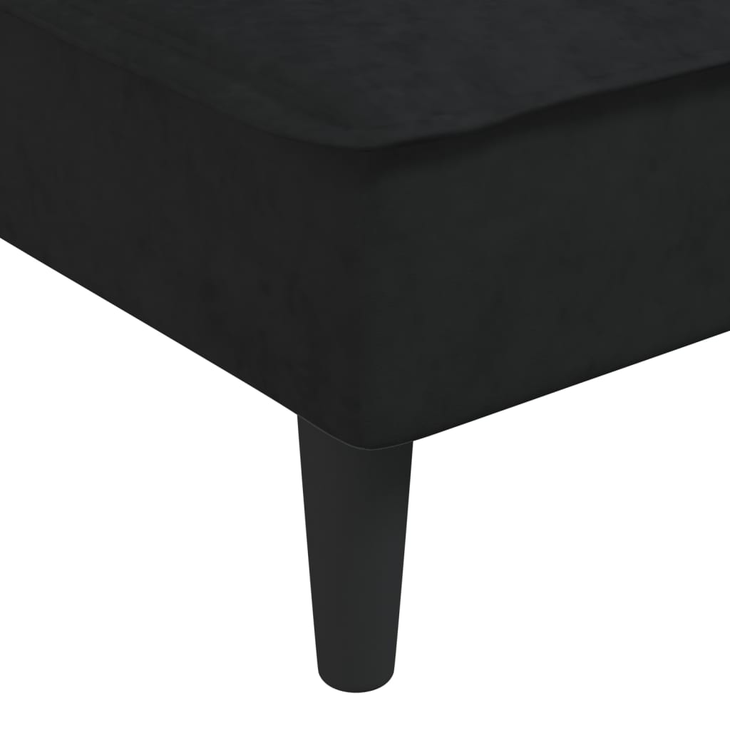 vidaXL Sofá cama en forma de L terciopelo negro 255x140x70 cm