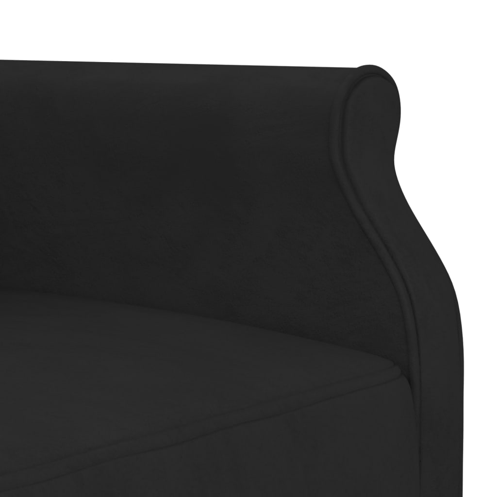 vidaXL Sofá cama en forma de L terciopelo negro 271x140x70 cm