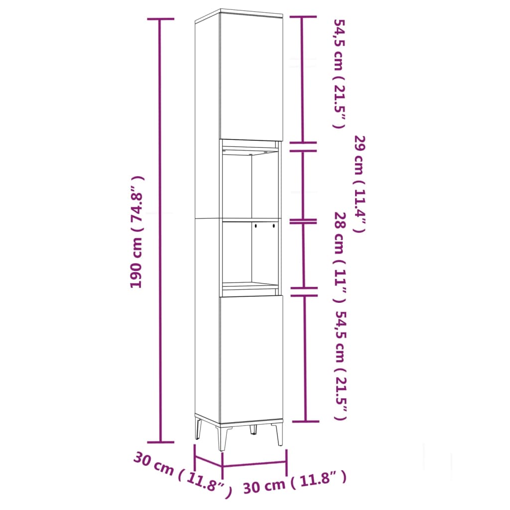 vidaXL Set muebles de baño 2 piezas madera contrachapada gris hormigón