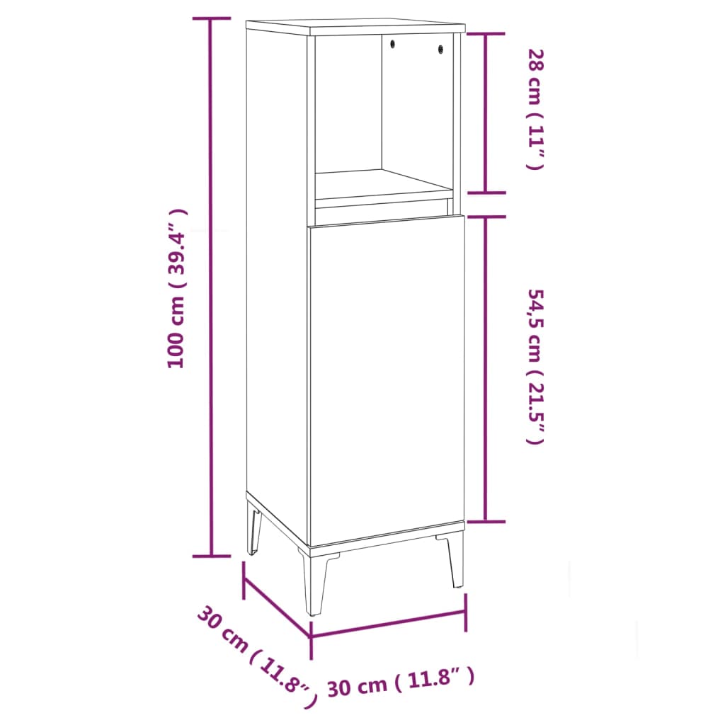 vidaXL Set muebles de baño 2 piezas madera contrachapada gris hormigón