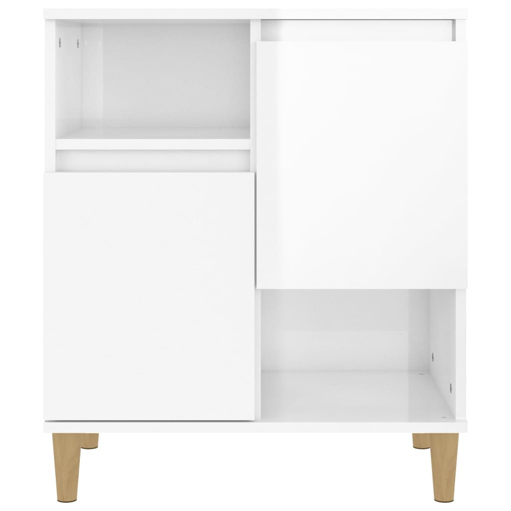 vidaXL Aparadores 3 uds madera contrachapada blanco brillo 60x35x70 cm