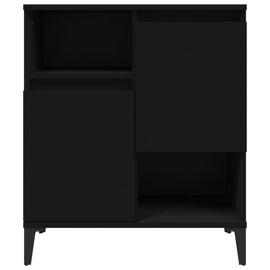 vidaXL Aparadores 3 uds madera contrachapada negro 60x35x70 cm