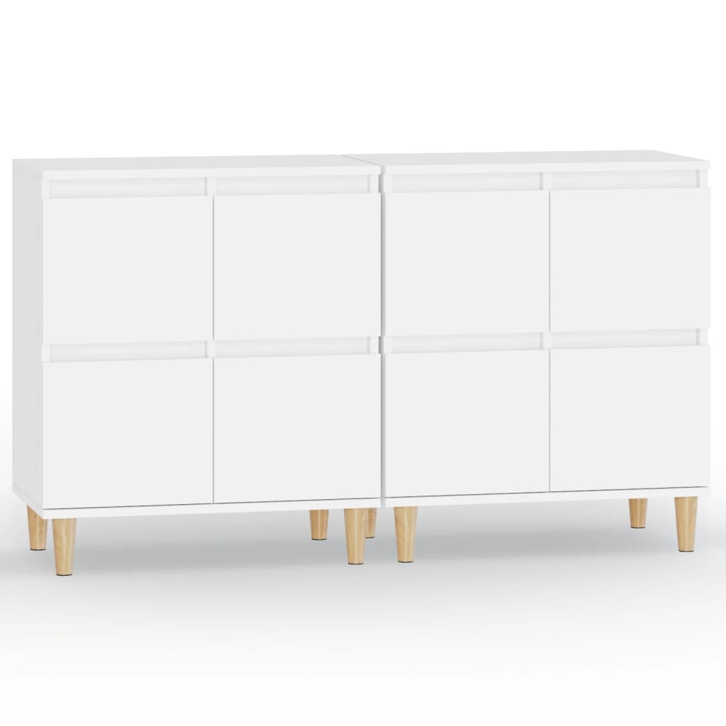 vidaXL Aparadores 2 uds madera contrachapada blanco 60x35x70 cm