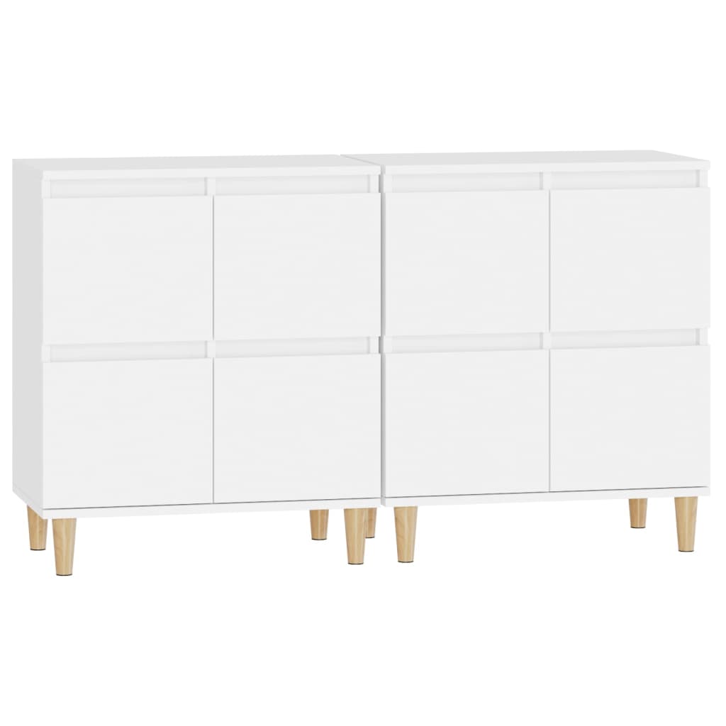 vidaXL Aparadores 2 uds madera contrachapada blanco 60x35x70 cm