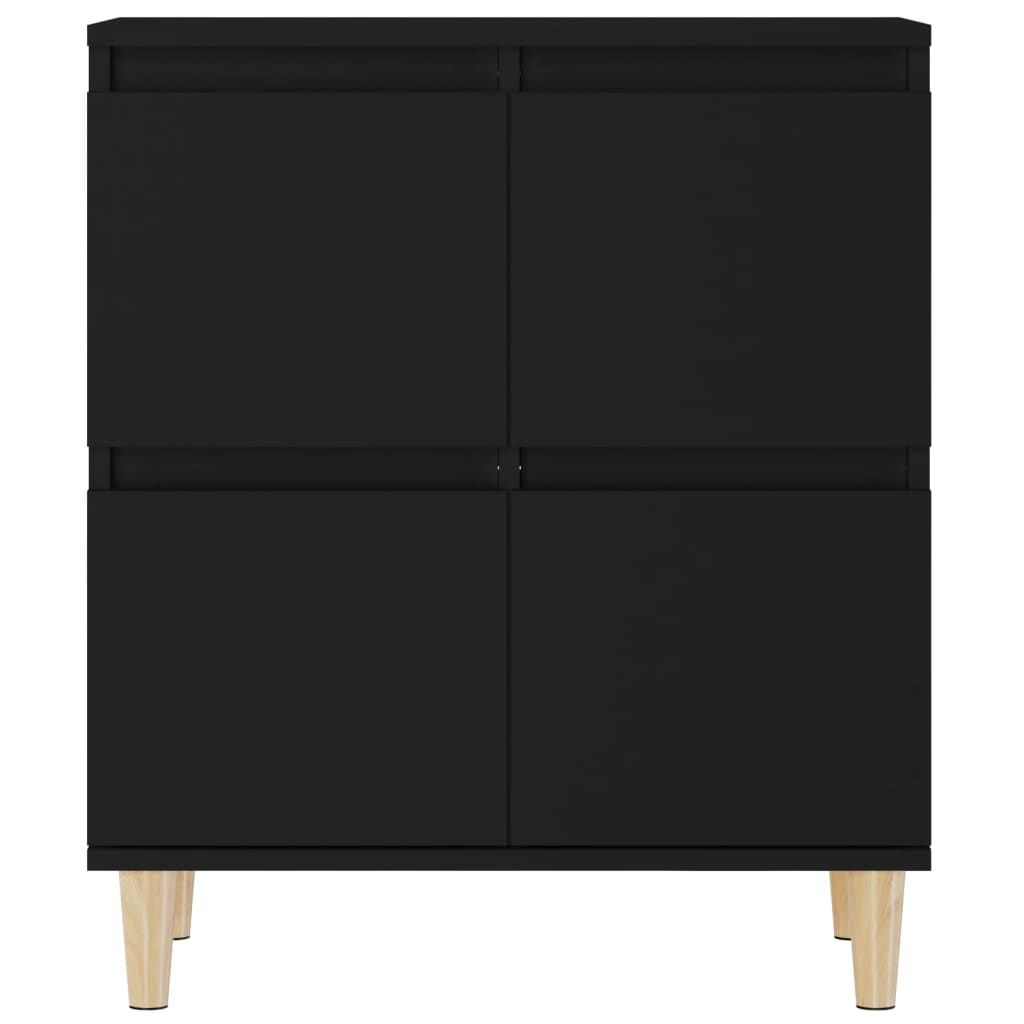 vidaXL Aparadores 2 uds madera contrachapada negro 60x35x70 cm