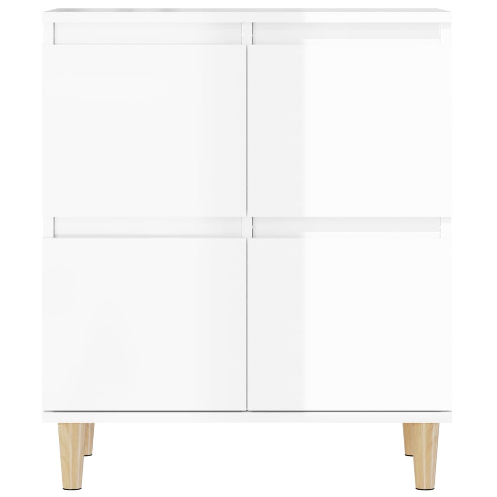 vidaXL Aparadores 2 uds madera contrachapada blanco brillo 60x35x70 cm