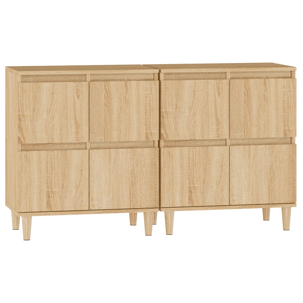 vidaXL Aparadores 2 uds madera contrachapada roble Sonoma 60x35x70 cm