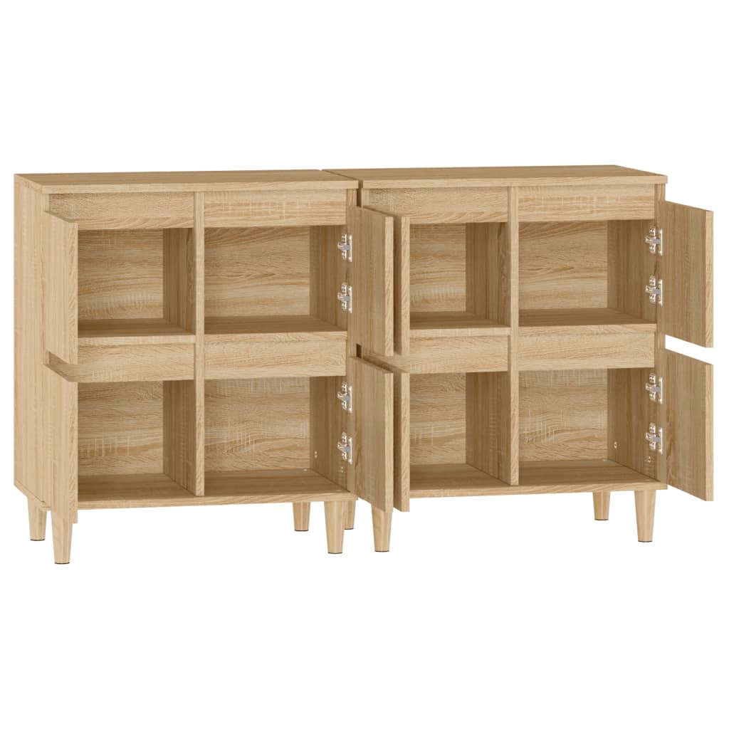 vidaXL Aparadores 2 uds madera contrachapada roble Sonoma 60x35x70 cm