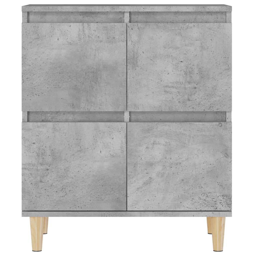 vidaXL Aparadores 2 uds madera contrachapada gris hormigón 60x35x70 cm