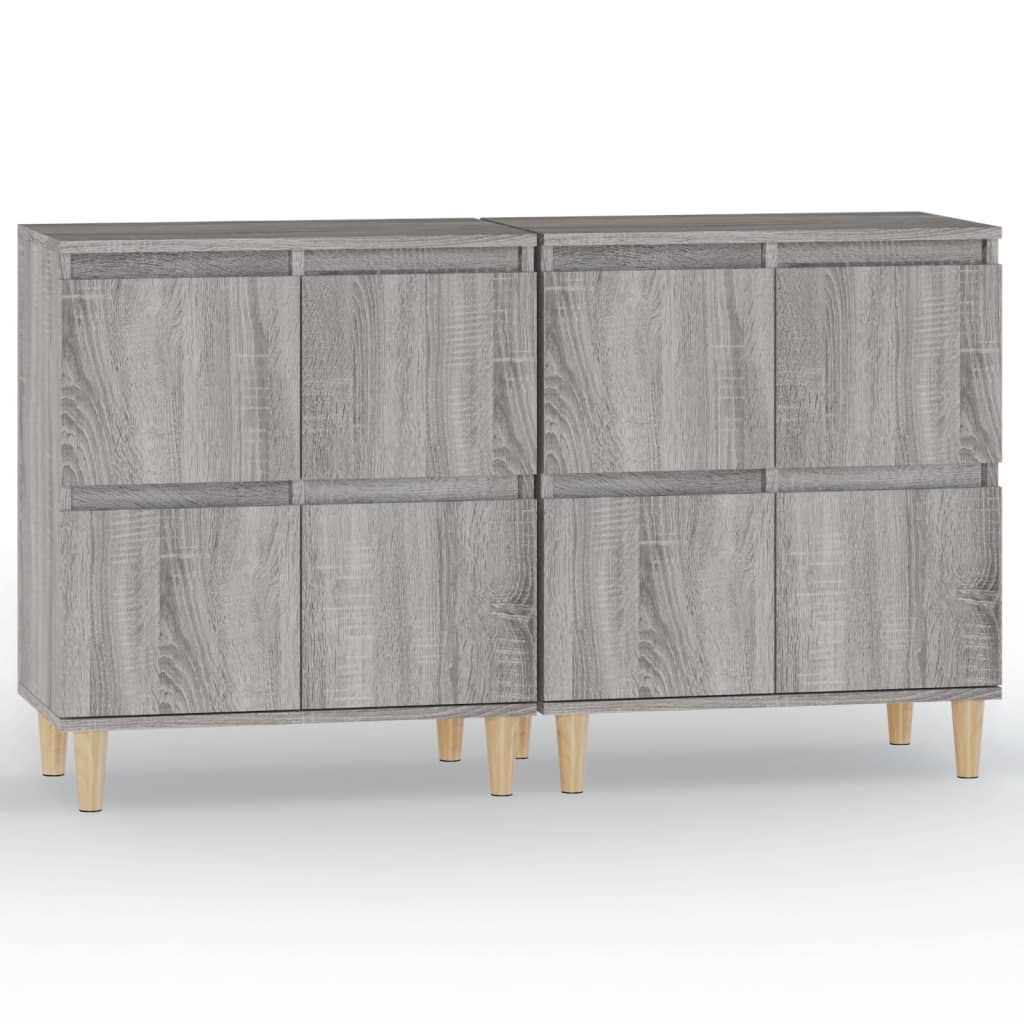 vidaXL Aparadores 2 uds madera contrachapada gris Sonoma 60x35x70 cm