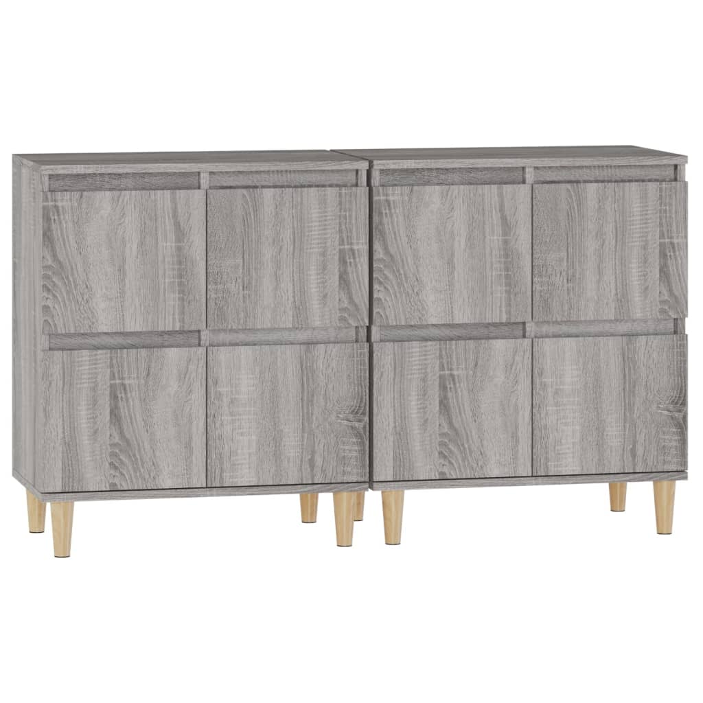 vidaXL Aparadores 2 uds madera contrachapada gris Sonoma 60x35x70 cm