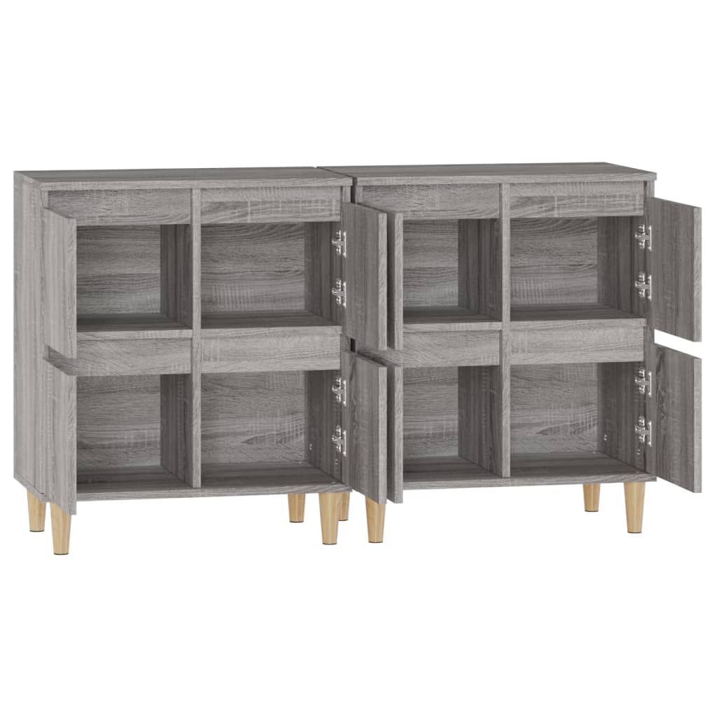 vidaXL Aparadores 2 uds madera contrachapada gris Sonoma 60x35x70 cm