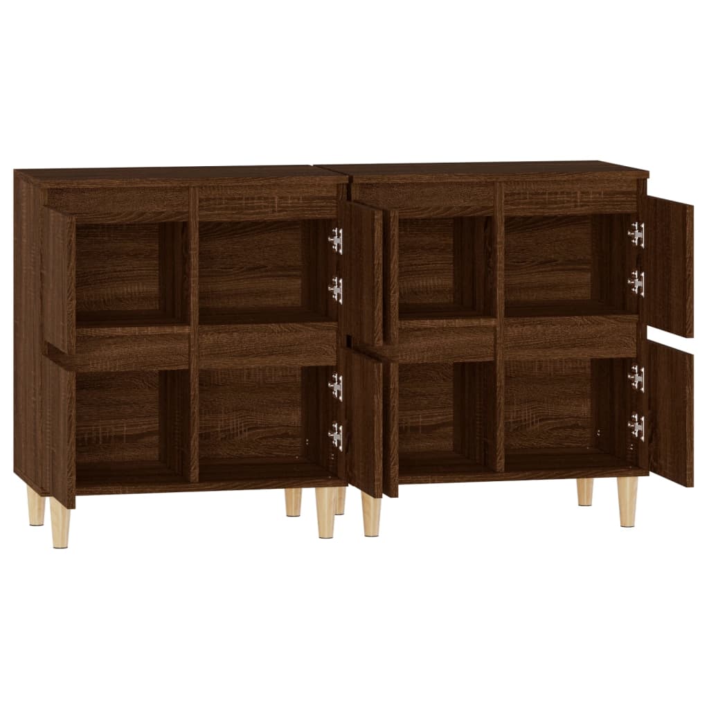 vidaXL Aparadores 2 uds madera contrachapada roble marrón 60x35x70 cm