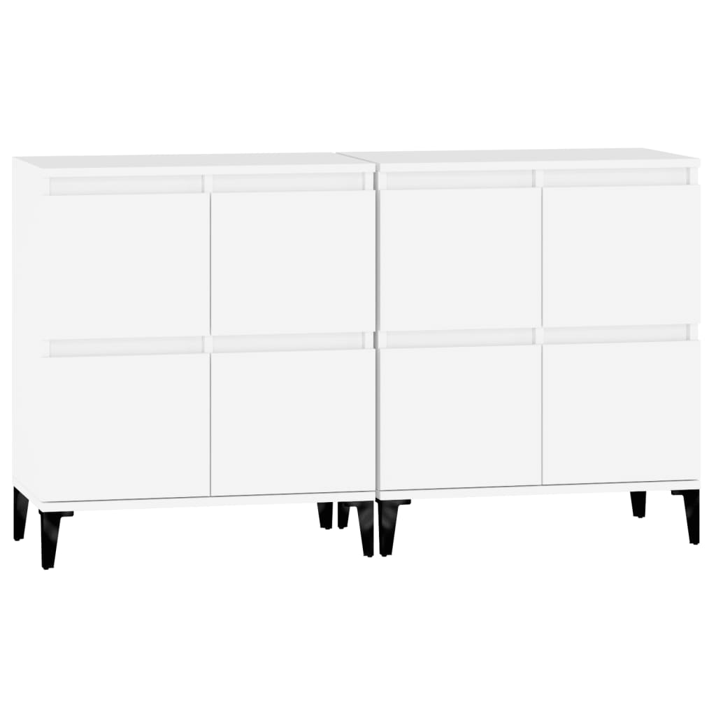 vidaXL Aparadores 2 uds madera contrachapada blanco 60x35x70 cm