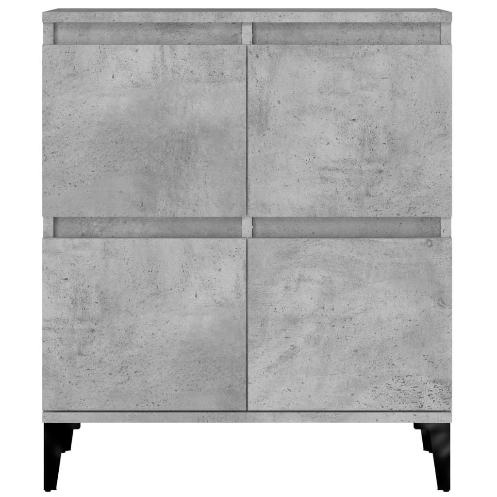 vidaXL Aparadores 2 uds madera contrachapada gris hormigón 60x35x70 cm