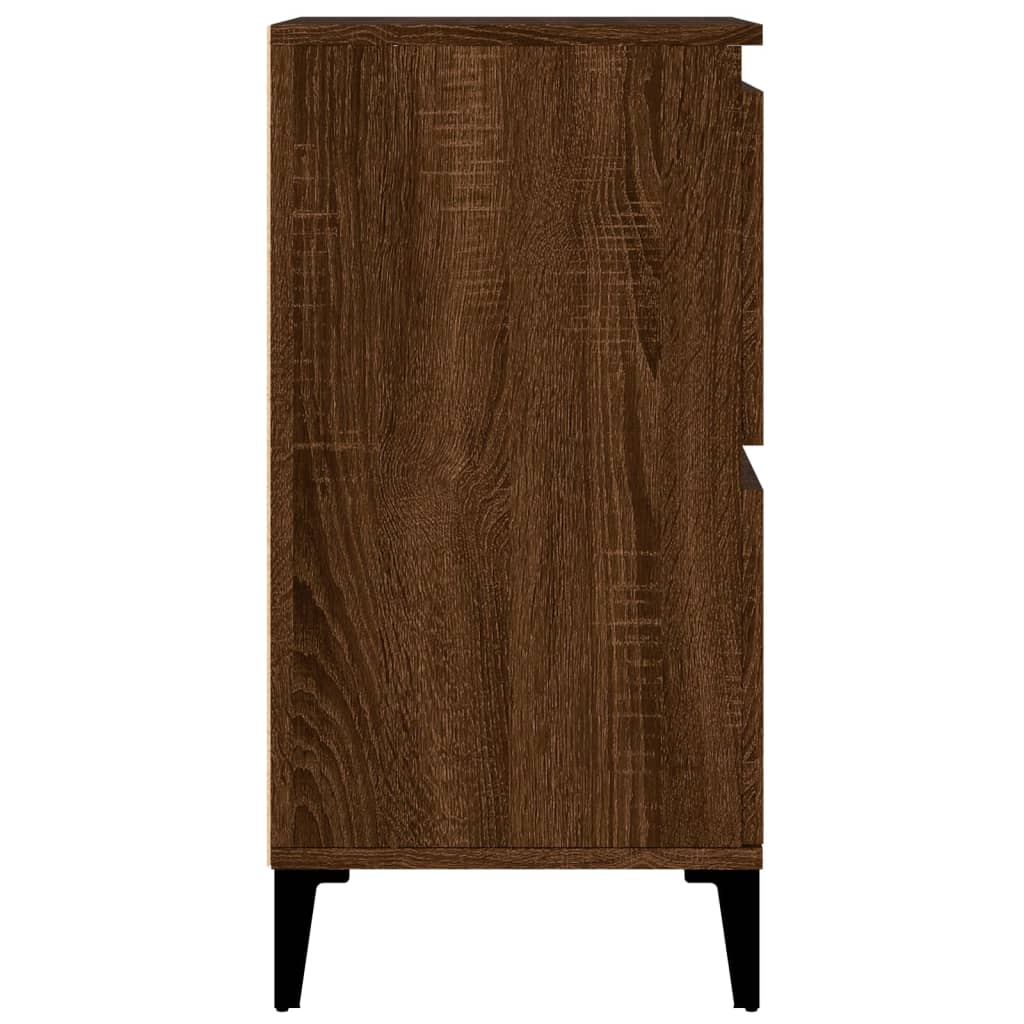 vidaXL Aparadores 2 uds madera contrachapada roble marrón 60x35x70 cm