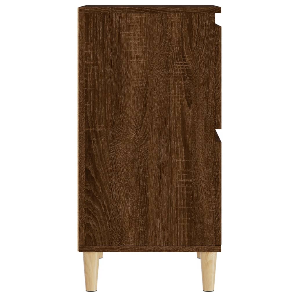 vidaXL Aparadores 3 uds madera contrachapada marrón roble 60x35x70 cm