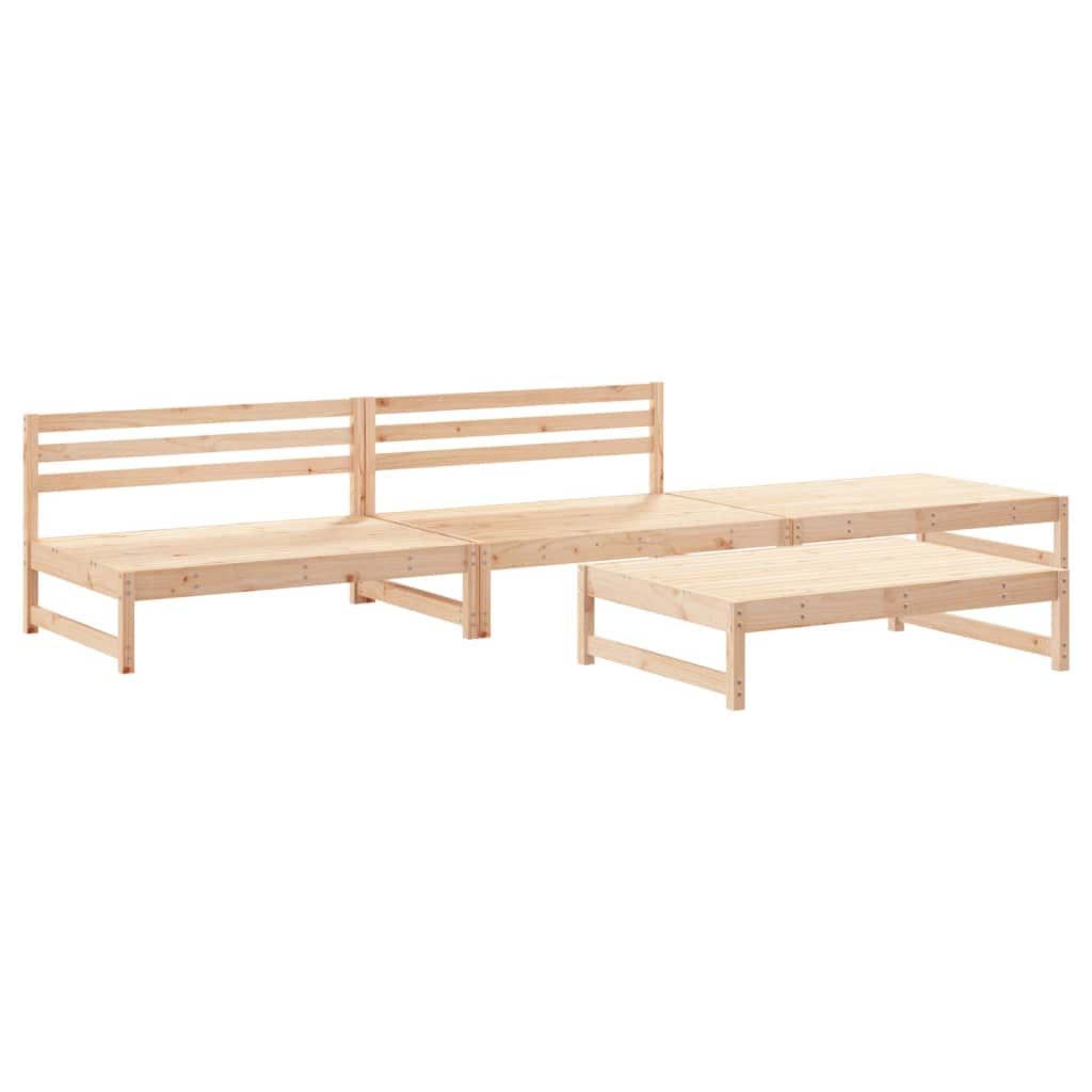 vidaXL Juego de muebles de jardín 4 piezas madera maciza de pino