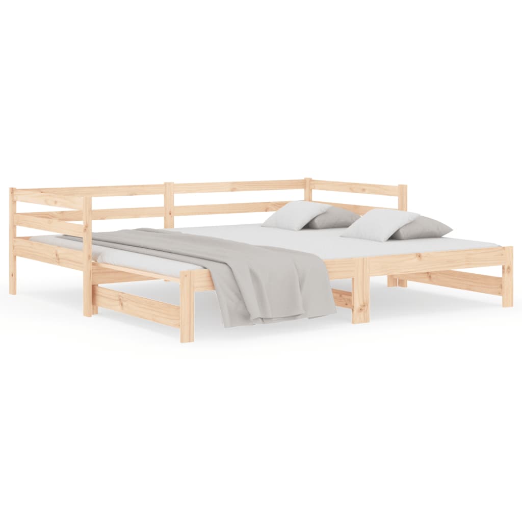 vidaXL Sofá cama extraíble madera maciza de pino 2x(90x190) cm