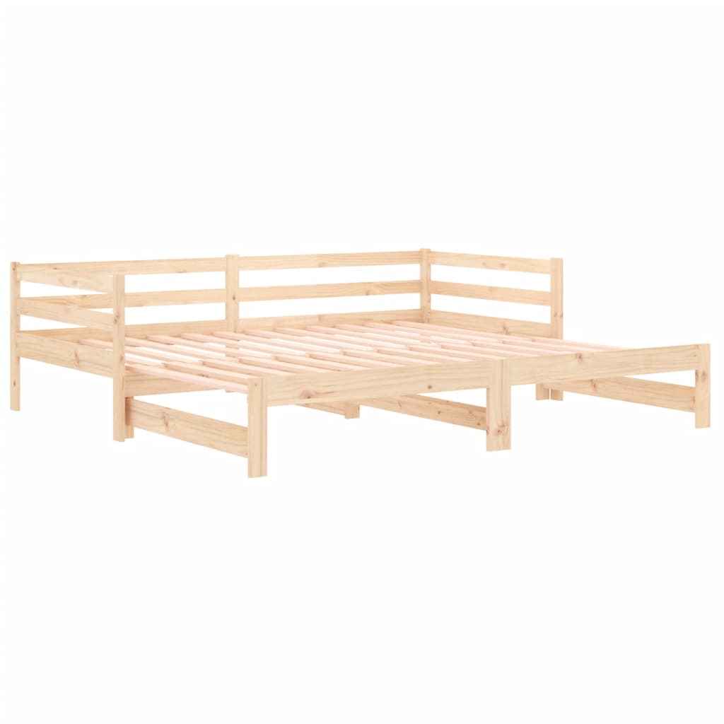 vidaXL Sofá cama extraíble madera maciza de pino 2x(90x190) cm